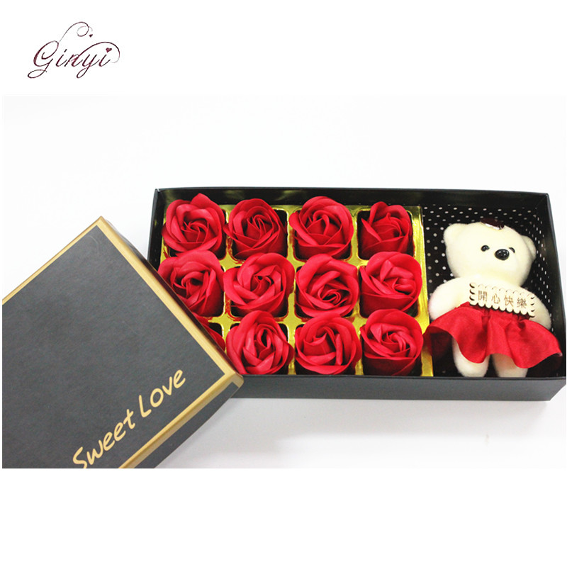 Gift Wrapping Valentines Artificial Roses Box Set Artificial Soap Flower GYHB-5301